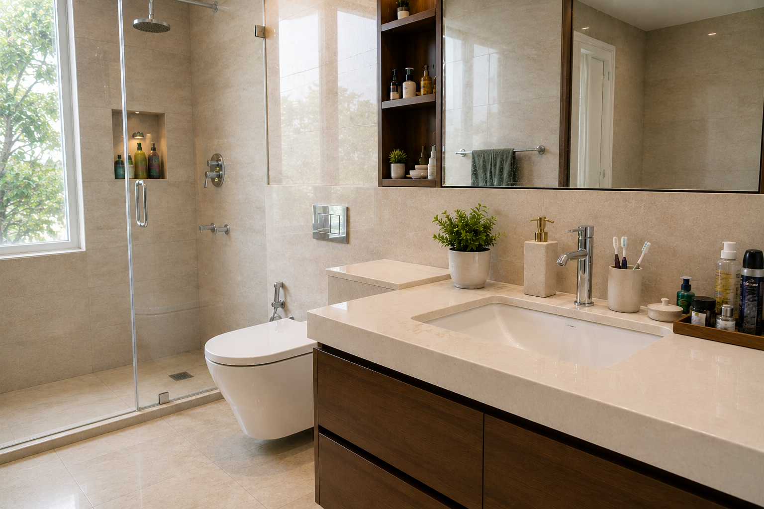 Bathroom after professional cleaning