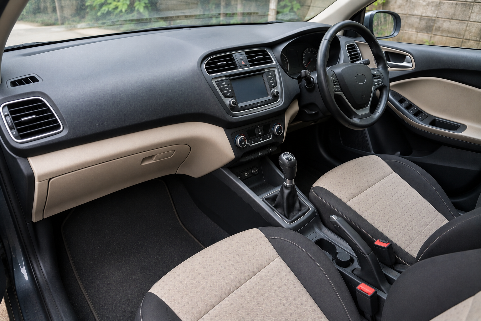 Car interior after professional cleaning