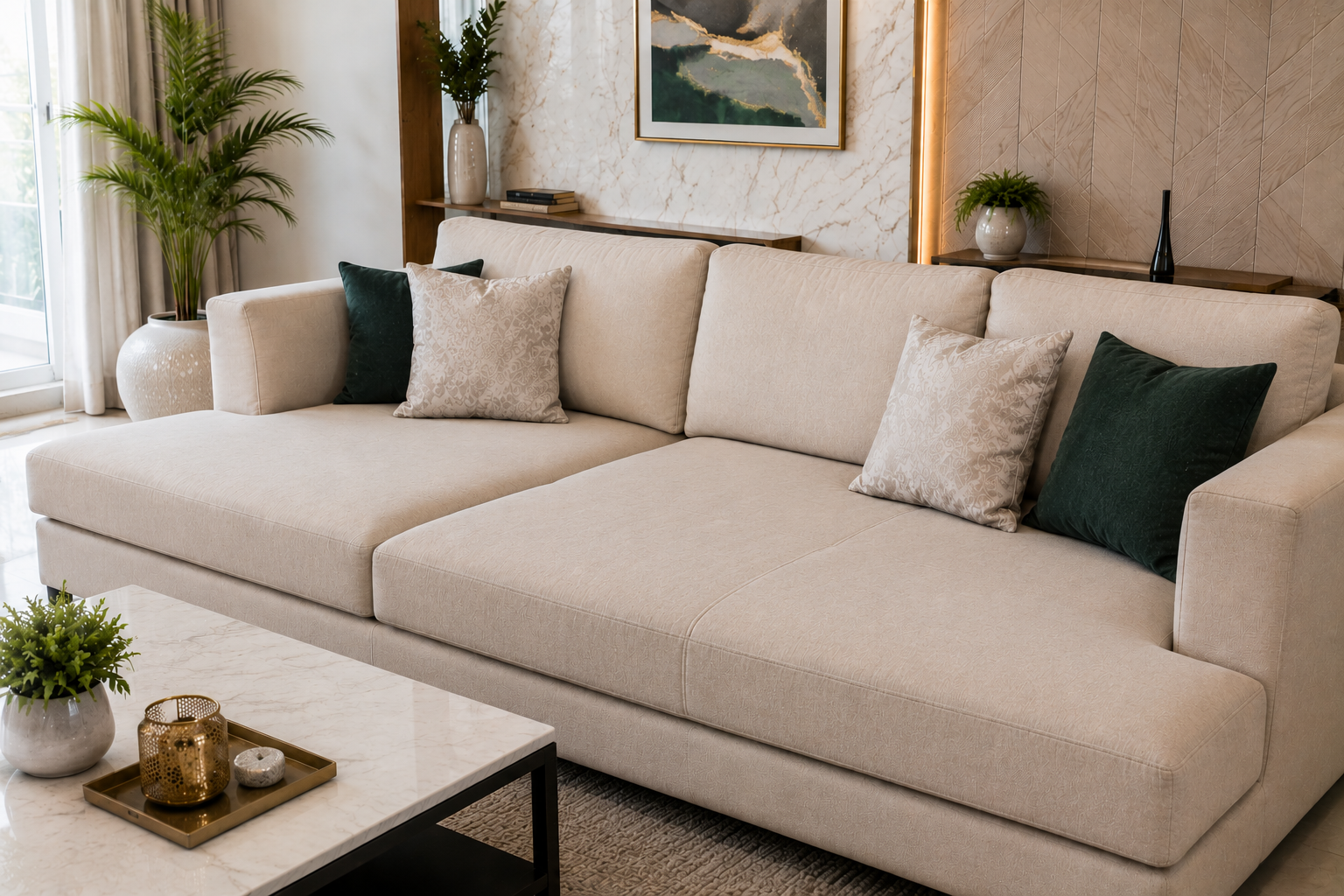 Sofa after professional cleaning